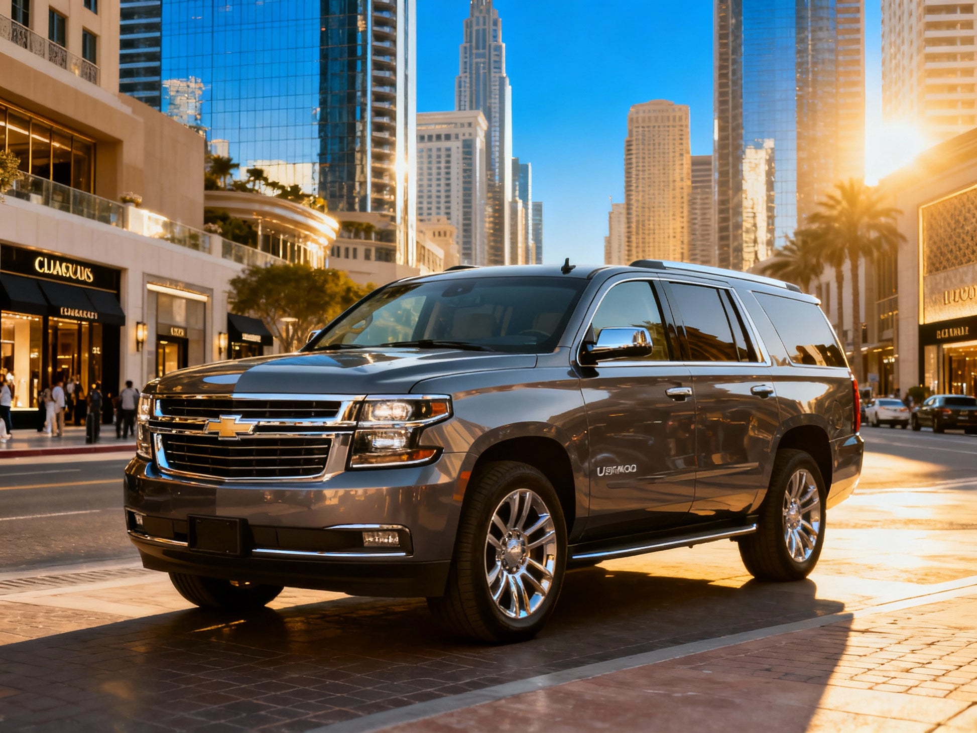 Patrulla Tahoe Police escoltando vehículo en CDMX, servicio de seguridad Golden Drive