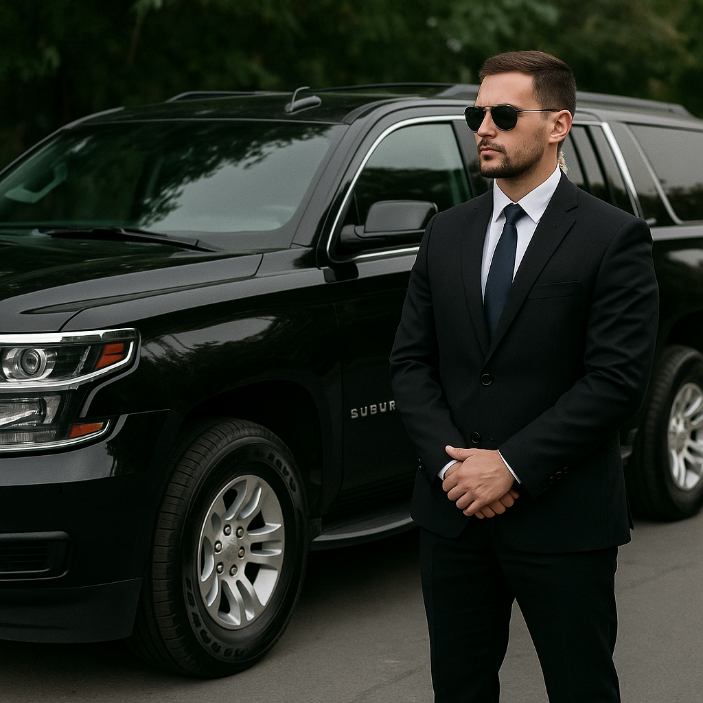Suburban blindada con escolta profesional en CDMX, transporte ejecutivo seguro Golden Drive